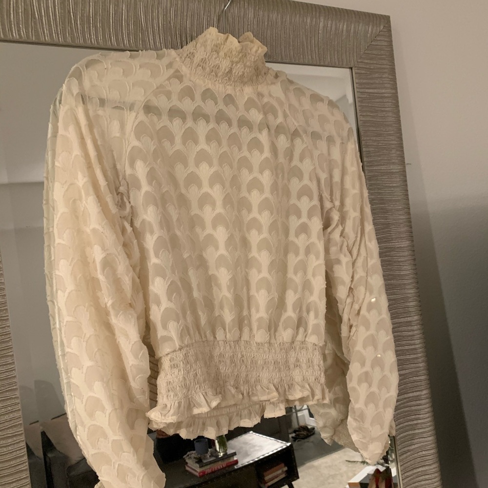 H&M Cream High Neck Blouse - Picture 3 of 5